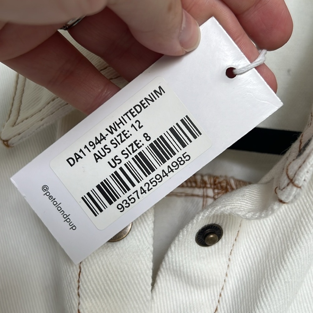 NWT Petal & Pup White Denim Hailey Mini Dress - Picture 5 of 7